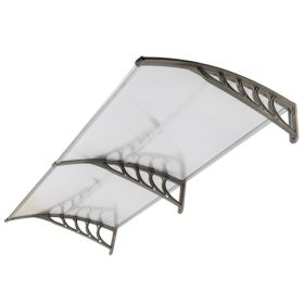 HT-200 X 100 Household Application Door & Window Rain Cover Eaves Canopy Silver & Gray Bracket (Option: Defaulttitle)