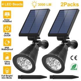 2 Outdoor Waterproof Solar Spotlights (Option: Style1)