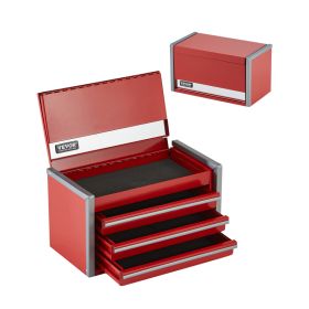 Tool Box 8.6-inch Portable Metal Tool Box 3 Drawers Tool Organizer Red (Option: Portable Metal Tool box)